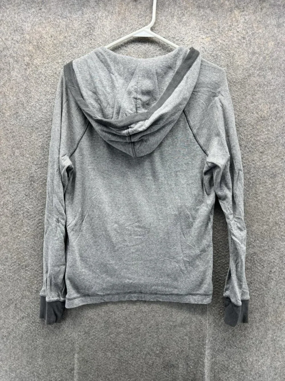 Banana Republic Sweatshirt Mens Small Gray Pullover Button Neck Hoodie Pockets